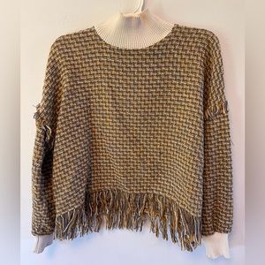 Zara Mock Neck Patterned Sweater
